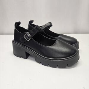 Womens Gothic Punk Heels Platform Round Toe Buckle Chunky Mary Jane Shoes Sz 11